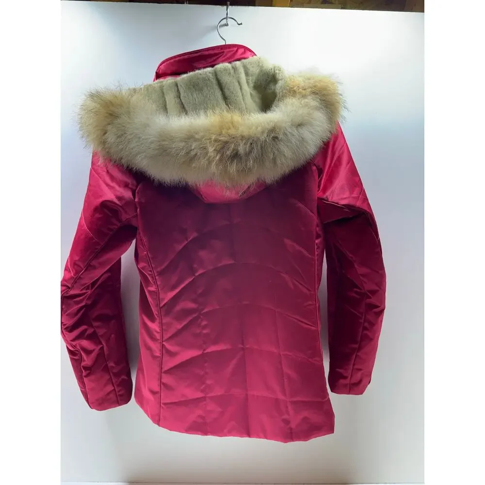 Metropolis Legacy Couloir Women’s Ski Parka Sz 10 Red Faux Fur Hood Full Zip